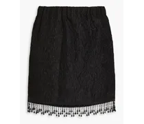 Bead-embellished cloqué mini skirt - Black