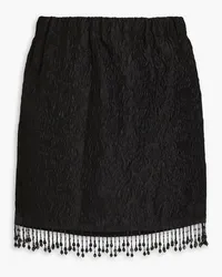 Ganni Bead-embellished cloqué mini skirt - Black Black