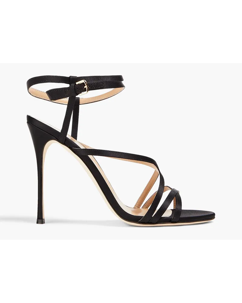 Sergio Rossi Bon Ton satin sandals - Black Black