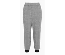 Alice Olivia - Pete cropped Prince of Wales checked woven tapered pants - Black