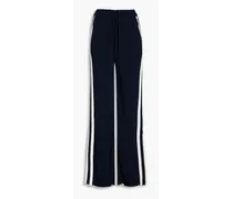 Ribbed bouclé-knit wide-leg pants - Blue