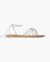 Porte & Paire Metallic leather sandals - Metallic Metallic