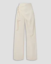 GAUGE81 Carlow knotted draped crepe wide-leg pants - White White