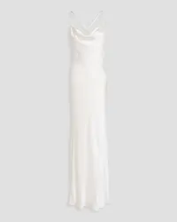 GALVAN Draped silk-satin crepe gown - White White