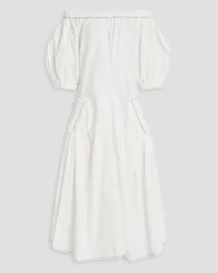 REJINA PYO Maggie off-the-shoulder cotton-poplin midi dress - White White