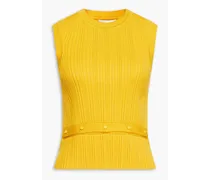 Ribbed wool-blend vest - Yellow
