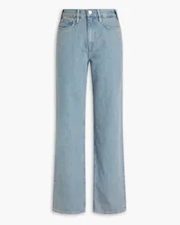 Frame Denim Distressed faded high-rise straight-leg jeans - Blue Blue