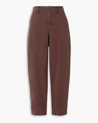 APIECE APART Mera cotton-twill tapered pants - Brown Brown