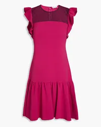 RED Valentino Ruffled point d'esprit-trimmed crepe mini dress - Purple Purple