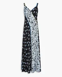 Diane von Furstenberg Ozzie printed jacquard maxi slip dress - Black Black