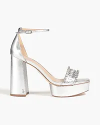 Sam Edelman Ninette crystal-embellished metallic leather platform sandals - Metallic Metallic