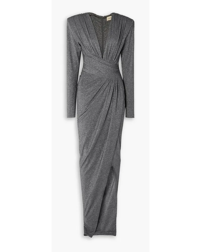 Alexandre Vauthier Asymmetric metallic stretch-jersey maxi dress - Metallic Metallic