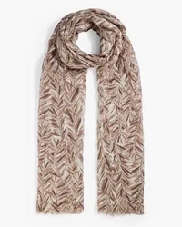 Brunello Cucinelli Printed linen-gauze scarf - Brown - OneSize Brown