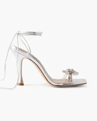 Magda Butrym Crystal-embellished PVC and metallic leather sandals - Metallic Metallic