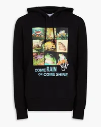 J.W.Anderson Printed cotton-fleece hoodie - Black Black