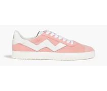Daryl leather-trimmed suede sneakers - Pink