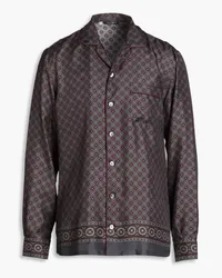 Dolce & Gabbana Printed silk-twill shirt - Burgundy Burgundy