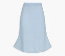 Brushed bouclé-knit wool-blend skirt - Blue