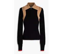 Apres Sport two-tone merino wool-blend sweater - Black