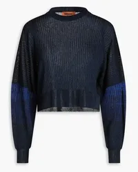 Missoni Cropped metallic ribbed-knit sweater - Blue Blue