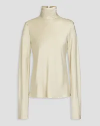 Nanushka Satin-crepe turtleneck top - White White