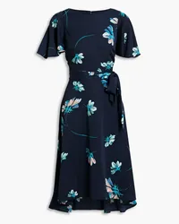 DKNY Floral-print crepe de chine dress - Blue Blue