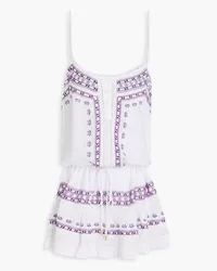 Melissa Odabash Karen embroidered voile mini dress - Purple Purple