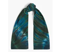 Tie-dyed cotton-jersey scarf - Blue