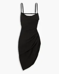 Jacquemus Saudade asymmetric draped woven mini dress - Black Black