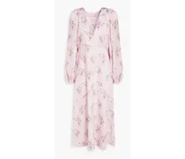 Kinnear floral-print satin-crepe midi dress - Pink