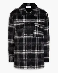 RED Valentino Checked wool-blend flannel jacket - Black Black