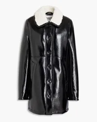 Claudie Pierlot Faux patent-leather coat - Black Black