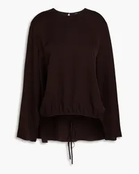 Theory Gathered silk crepe de chine blouse - Brown Brown