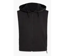 Uphill Walking Club shell-paneled neoprene hooded vest - Black