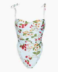 AGUA BENDITA Rabano floral-print swimsuit - Blue Blue