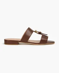 Sergio Rossi Buckle-embellished leather sandals - Brown Brown