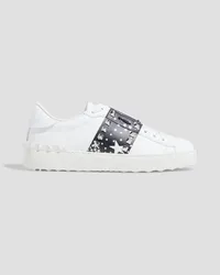 Valentino Garavani Rockstud Untitled printed leather sneakers - White White