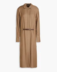 Joseph Daval belted twill midi shirt dress - Neutral Neutral