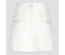 Embellished cotton-blend bouclé-tweed shorts - White