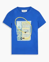 Maison Margiela Printed cotton-jersey T-shirt - Blue Blue