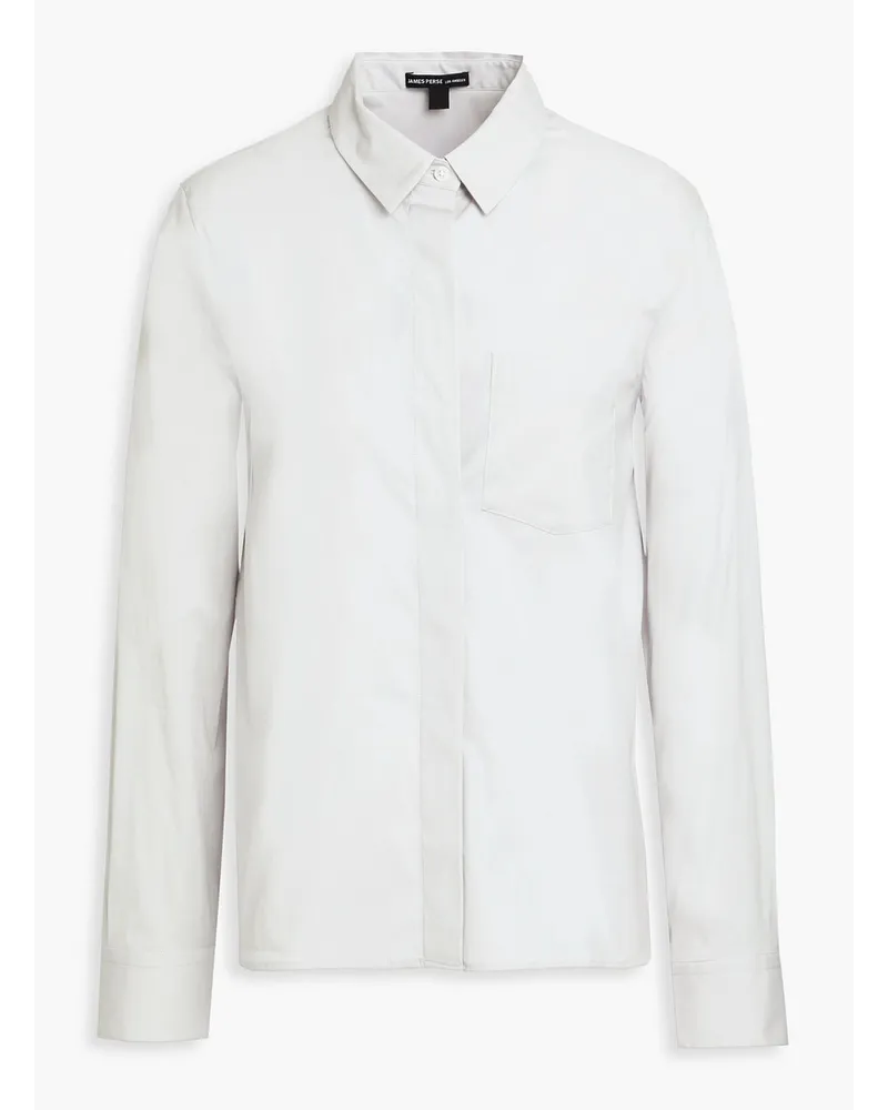 James Perse Stretch cotton-blend poplin shirt - Gray Gray