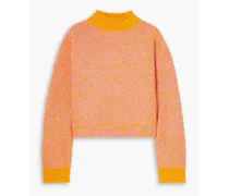 Marled merino wool sweater - Orange