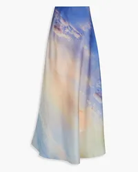 Zimmermann Printed silk-organza maxi skirt - Blue Blue