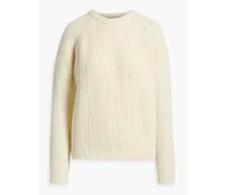 Ribbed wool sweater - White