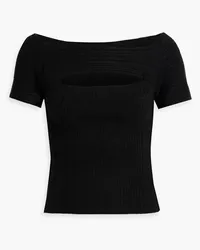 NAADAM Cutout ribbed cashmere top - Black Black