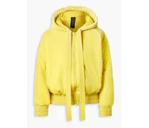 Padded velvet hooded jacket - Yellow
