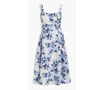Ariadna floral-print cotton-poplin midi dress - Blue