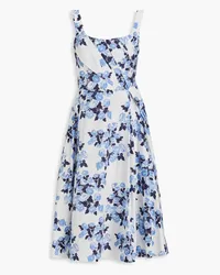 EMILIA WICKSTEAD Ariadna floral-print cotton-poplin midi dress - Blue Blue