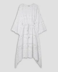 Miguelina Raye belted corded cotton-lace midi dress - White White