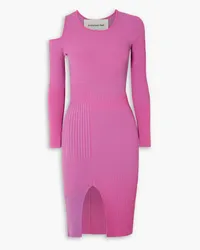 Andersson Bell Ellison cutout paneled ribbed-knit dress - Pink Pink